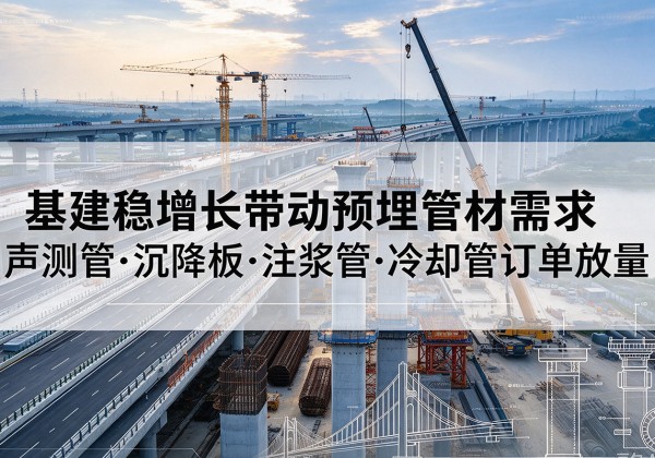 周宁基建稳增长带动预埋监测管材需求，声测管、沉降板、注浆管订单持续放量